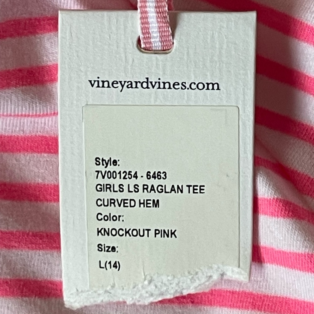 Girls NWT Vineyard Vines LS Striped Raglan - Picture 8 of 9